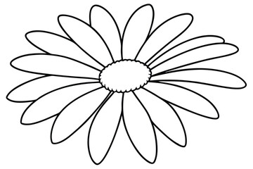 daisy silhouette line art vector illustration with a white background