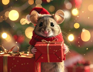 mouse and gift box