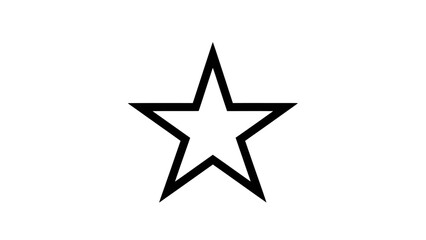 Obraz premium A minimalist graphic of a hollow five-pointed star with a bold black outline against a clean white backdrop.