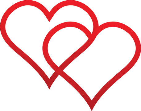 Heart shape design for love symbols, Set simple drawings heart symbols, valentines day related designs and frames, Red heart formed by Available in vector EPS format. editable vector file format.