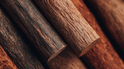 Various pieces of wood are arranged together, showing differences in color and texture. This setting highlights the materials used in work and projects