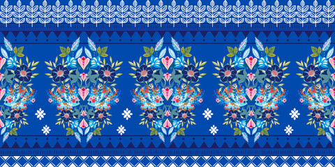 The beautiful of flower with animal folklore ornament arrangement blooming foliage leaves watercolor