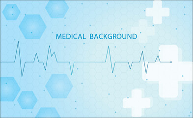 medical background with heart beat