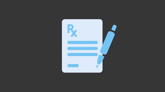 Medical Prescription Document Paper Rx Script Icon Animation On Green Screen Background