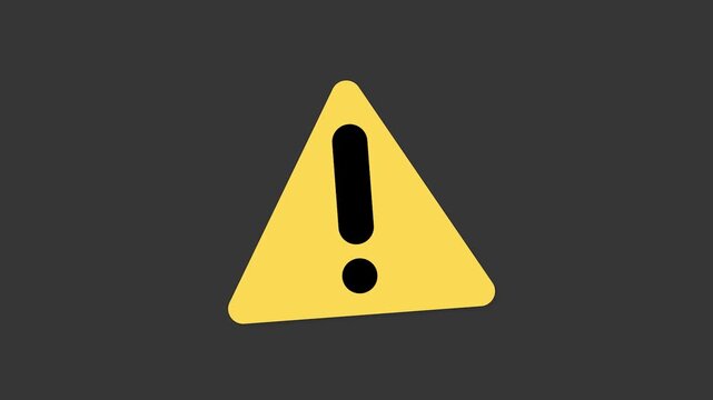 Warning Sign Alert Caution Triangle Icon Animation On Green Screen Background