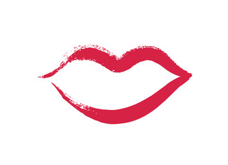 Lips minimalistic hand drawn vector illustration.