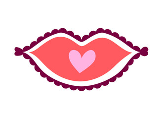 Lips minimalistic hand drawn vector illustration.
