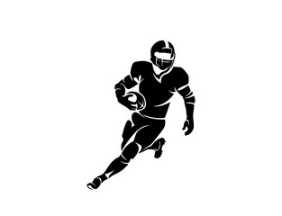 Obraz premium American Football Player Athlete Silhouette Action Vector