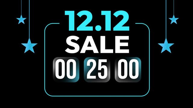 12.12 year ending December sale countdown timer, marketing strategy, 4k animation. 30 seconds, timer, offer, promotion