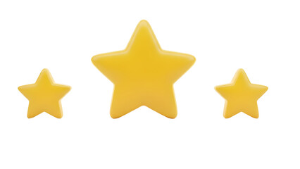 Yellow Stars Isolated on White Background