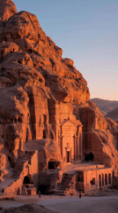 Petra, Jordan &ndash; Ancient Rock-Cut Architecture Glowing at Sunset