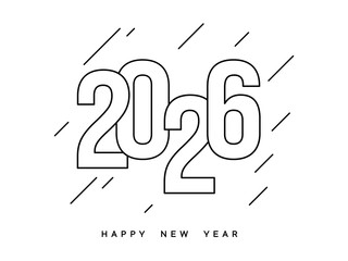 Festive 2026 Happy New Year PNG Design Transparent Background for Celebrations and Greetings © Model it