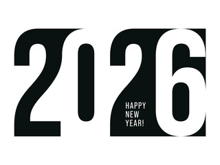 Festive 2026 Happy New Year PNG Design Transparent Background for Celebrations and Greetings © Model it