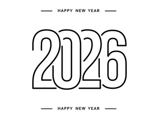 Festive 2026 Happy New Year PNG Design Transparent Background for Celebrations and Greetings © Model it