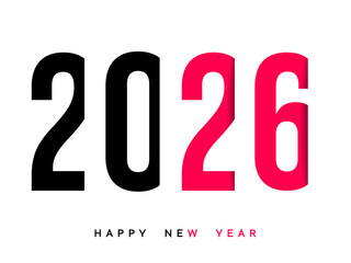 Festive 2026 Happy New Year PNG Design Transparent Background for Celebrations and Greetings