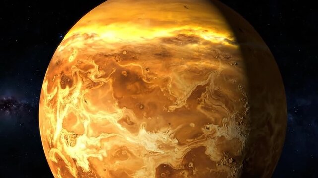 Stunning Visualization of the Planet Venus in Space.