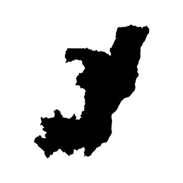Black Silhouette Map of CONGO Isolated on Transparent Background Minimal Geographic Illustration
