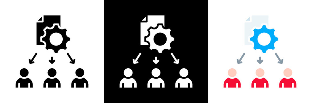 Workload Distribution Icon Set Glyph vector Illustration 