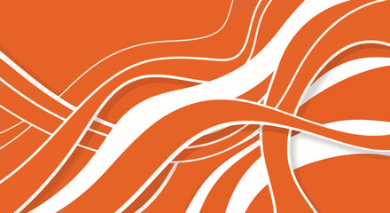 Orange and White Abstract Flowing Waves Background