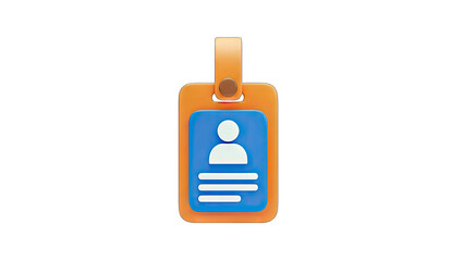 Obraz premium 3D ID Badge with Person Icon on White Background