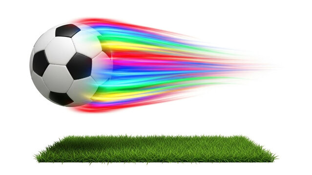 Soccer ball with rainbow trail - Powered by Adobe