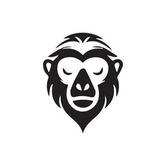Fototapeta premium Abstract primate monkey head with closed eyes looking peaceful