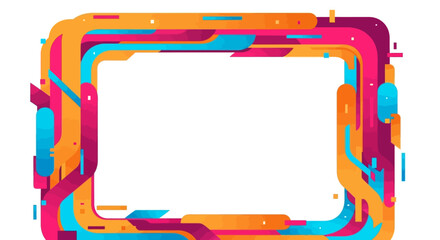 Vibrant abstract geometric frame with rounded corners, colorful design elements