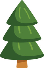 Simple vector illustration of a green fir tree, perfect for projects related to nature, forests, or holidays