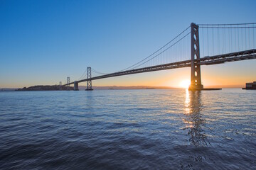 Morning Sunrise at San Francisco &ndash; Oakland Bay Bridge