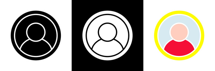 Profile Icon Set Glyph vector Illustration