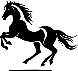 Fototapeta premium Horse Logo Black and White Vector Icon