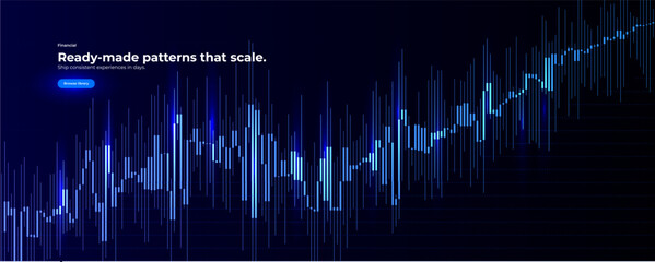 Financial Growth Stock Market Graphic, Economy Trade Graph, Data Chart Business Development Strategy Finance, Invest Background Concept, Global Digital Sale Analysis, Year Plan. Vector Illustration