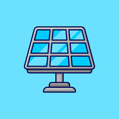 Solar Panel Vector Icon Illustration On Isolated Background.