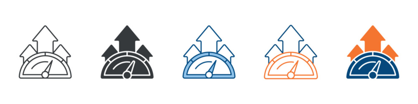 Perfomance Icon Set Multiple Style Collection 