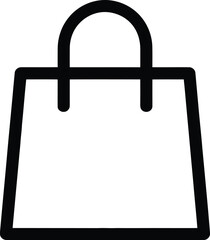 Simple black outline of a handbag or shopping bag