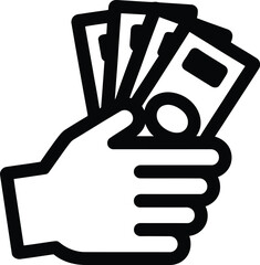 Hand holding cash illustration