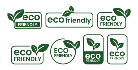 Set of Eco Friendly Icons with Organic, Natural and Sustainable Food Labels, Stamps, Badges and Symbols Vector Illustration for Packaging, Product Branding, Agriculture and Healthy Lifestyle