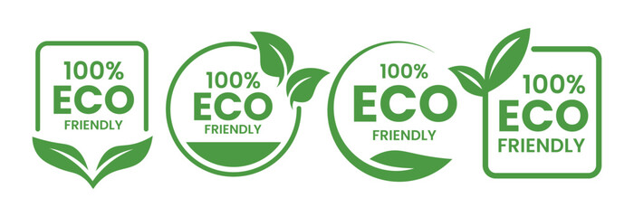 Set of Eco Friendly Icons with Organic, Natural and Sustainable Food Labels, Stamps, Badges and Symbols Vector Illustration for Packaging, Product Branding, Agriculture and Healthy Lifestyle