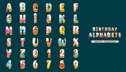 Set of Birthday Alphabets letter