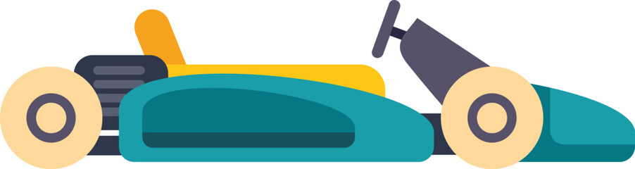 Blue and yellow go kart is waiting at the start line of a race © anatolir