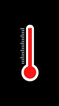 Thermometer Temperature Animation Increase and Decrease Clinic and Weather Alpha Channel. 4K Resolution.