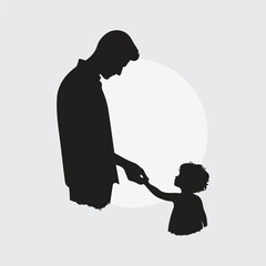 Father and child silhoette