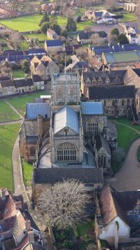 Aerial View of Sherborne abbey, Dorset, England
