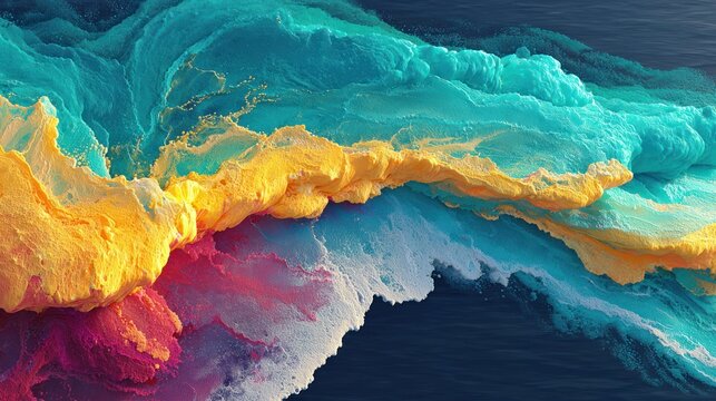 Abstract swirling colors emulate oceanic forms