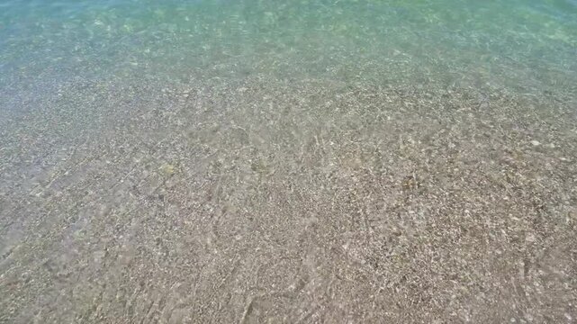 sea surf with clear water on coast slow motion
