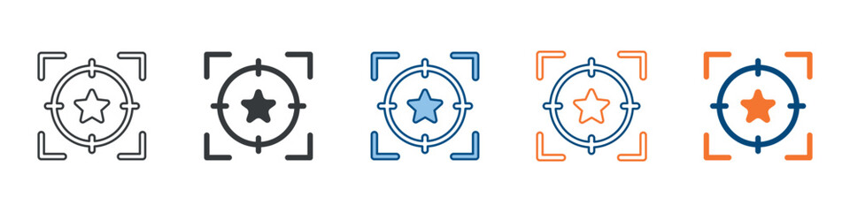 Target Icon Set Multiple Style Collection 