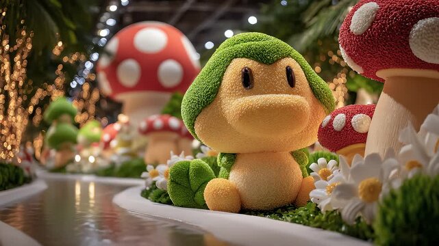 Christmas Wonderland Mushroom Elf Playground Dreamy Lights Fairytale