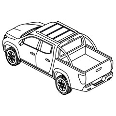 Modern pickup truck with roof rack © Sp