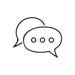 Speech bubble icon representing chat, message, communication, and ongoing conversation