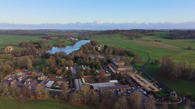 Aerial video of Sherborne Castle and surroundings